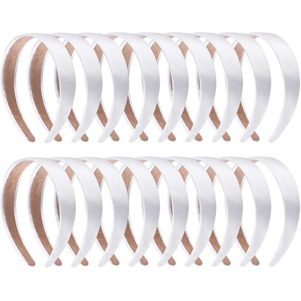 18 Pack Satin Headbands Women Girls Non-slip Hair Accessories for DIY & Gifts
